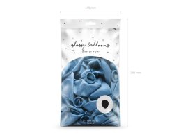 Balony lateksowe Glossy, Chrome, Niebieskie, 30cm, 50 szt.