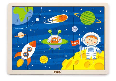 Viga 51461 Puzzle na podkładce 24 elementy - kosmiczna przygoda Viga 51461 Puzzle na podkładce 24 elementy - kosmiczna przygoda
