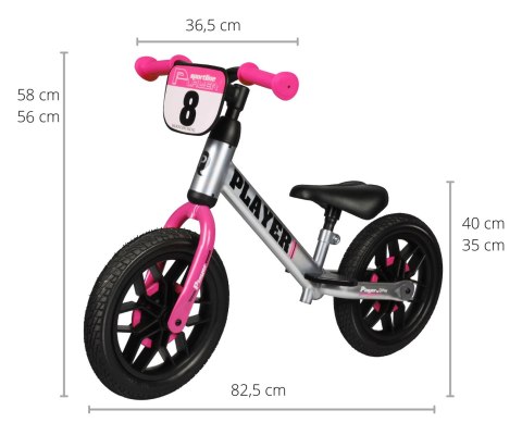 Qplay Rowerek Biegowy Player Pink Qplay Rowerek Biegowy Player Pink