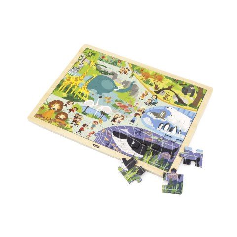 Viga 44587 Puzzle na podkładce 48 elementów - poznajemy zoo Viga 44587 Puzzle na podkładce 48 elementów - poznajemy zoo
