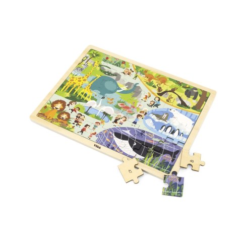 Viga 44587 Puzzle na podkładce 48 elementów - poznajemy zoo Viga 44587 Puzzle na podkładce 48 elementów - poznajemy zoo