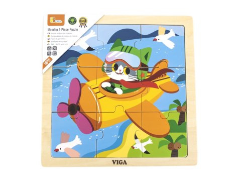 Viga 44632 Puzzle na podkładce 9 elementów - samolot Viga 44632 Puzzle na podkładce 9 elementów - samolot