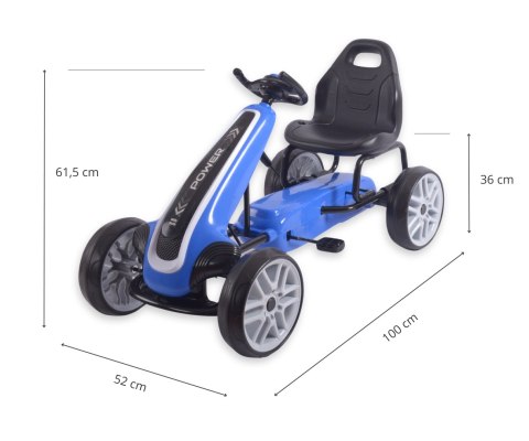 Milly Mally Gokart na pedały Power Blue Milly Mally Gokart na pedały Power Blue
