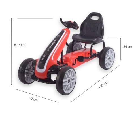 Milly Mally Gokart na pedały Power Red Milly Mally Gokart na pedały Power Red