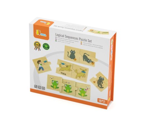 Viga 44751 Zestaw puzzli z sekwencjami logicznymi - przyroda i zwierzęta Viga 44751 Zestaw puzzli z sekwencjami logicznymi - przyroda i zwierzęta