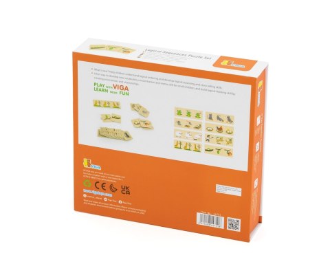 Viga 44751 Zestaw puzzli z sekwencjami logicznymi - przyroda i zwierzęta Viga 44751 Zestaw puzzli z sekwencjami logicznymi - przyroda i zwierzęta