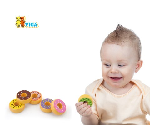 Viga 51604 Zestaw 6 drewnianych donatów Viga 51604 Zestaw 6 drewnianych donatów
