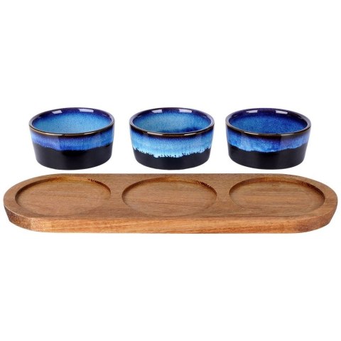 Miseczki na przekąski ceramiczne niebieskie 4 el.