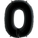 Balon Foliowy Cyfra 0, Czarna, 102cm Grabo Balon Foliowy Cyfra 0, Czarna, 102cm Grabo