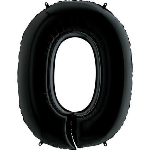 Balon Foliowy Cyfra 0, Czarna, 102cm Grabo Balon Foliowy Cyfra 0, Czarna, 102cm Grabo