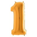 Balon Foliowy Cyfra 1, Złota, 66 cm Grabo Balon Foliowy Cyfra 1, Złota, 66 cm Grabo