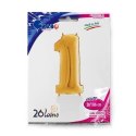 Balon Foliowy Cyfra 1, Złota, 66 cm Grabo Balon Foliowy Cyfra 1, Złota, 66 cm Grabo