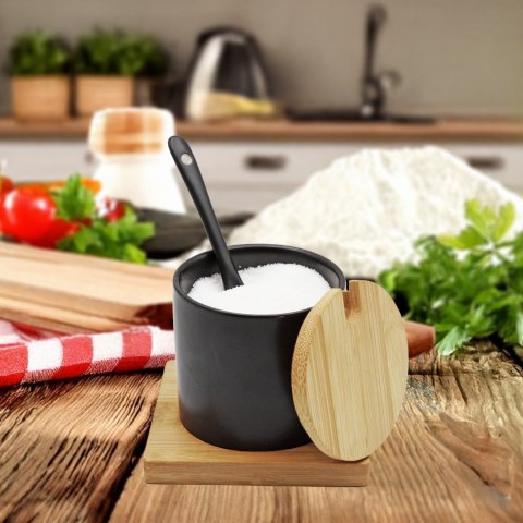 CUKIERNICZKA CERAMICZNA Z BAMBUSOWĄ PODSTAWKĄ 350ML BRUNBESTE BB-4501 CUKIERNICZKA CERAMICZNA Z BAMBUSOWĄ PODSTAWKĄ 350ML BRUNBESTE BB-4501
