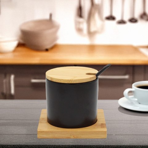 CUKIERNICZKA CERAMICZNA Z BAMBUSOWĄ PODSTAWKĄ 350ML BRUNBESTE BB-4501 CUKIERNICZKA CERAMICZNA Z BAMBUSOWĄ PODSTAWKĄ 350ML BRUNBESTE BB-4501