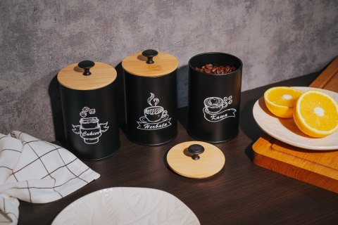 KOMPLET 3 POJEMNIKÓW KAWA HERBATA CUKIER 16X9,5CM BRUNBESTE BB-2682 (NAPISY PL) KOMPLET 3 POJEMNIKÓW KAWA HERBATA CUKIER 16X9,5CM BRUNBESTE BB-2682 (NAPISY PL)