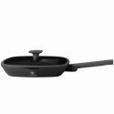 PATELNIA GRILLOWA TYTANOWA Z POKRYWKĄ 28CM BERLINGER HAUS ANTRACIT BH-8127