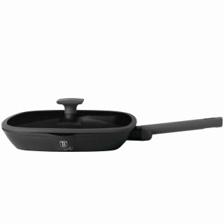 PATELNIA GRILLOWA TYTANOWA Z POKRYWKĄ 28CM BERLINGER HAUS ANTRACIT BH-8127