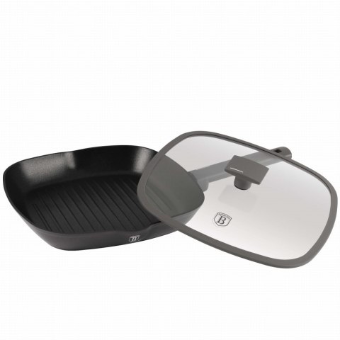 PATELNIA GRILLOWA TYTANOWA Z POKRYWKĄ 28CM BERLINGER HAUS ANTRACIT BH-8127 PATELNIA GRILLOWA TYTANOWA Z POKRYWKĄ 28CM BERLINGER HAUS ANTRACIT BH-8127