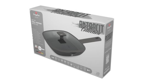 PATELNIA GRILLOWA TYTANOWA Z POKRYWKĄ 28CM BERLINGER HAUS ANTRACIT BH-8127 PATELNIA GRILLOWA TYTANOWA Z POKRYWKĄ 28CM BERLINGER HAUS ANTRACIT BH-8127