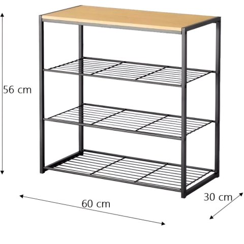 PÓŁKA REGAŁ STOJAK NA BUTY 4-POZIOMOWA 60X30X56CM BRUNBESTE BB-3394 PÓŁKA REGAŁ STOJAK NA BUTY 4-POZIOMOWA 60X30X56CM BRUNBESTE BB-3394