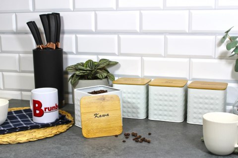 ZESTAW 4 POJEMNIKÓW KAWA HERBATA CUKIER SÓL BRUNBESTE BB-4262 (NAPISY PL) ZESTAW 4 POJEMNIKÓW KAWA HERBATA CUKIER SÓL BRUNBESTE BB-4262 (NAPISY PL)