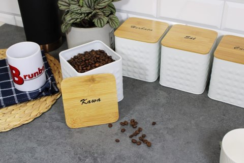 ZESTAW 4 POJEMNIKÓW KAWA HERBATA CUKIER SÓL BRUNBESTE BB-4262 (NAPISY PL) ZESTAW 4 POJEMNIKÓW KAWA HERBATA CUKIER SÓL BRUNBESTE BB-4262 (NAPISY PL)