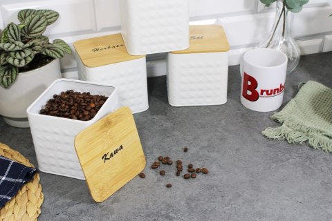 ZESTAW 4 POJEMNIKÓW KAWA HERBATA CUKIER SÓL BRUNBESTE BB-4262 (NAPISY PL) ZESTAW 4 POJEMNIKÓW KAWA HERBATA CUKIER SÓL BRUNBESTE BB-4262 (NAPISY PL)