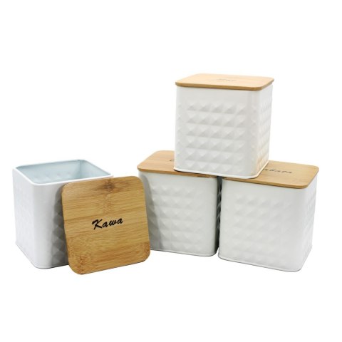 ZESTAW 4 POJEMNIKÓW KAWA HERBATA CUKIER SÓL BRUNBESTE BB-4262 (NAPISY PL) ZESTAW 4 POJEMNIKÓW KAWA HERBATA CUKIER SÓL BRUNBESTE BB-4262 (NAPISY PL)