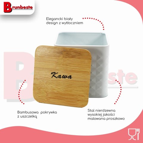 ZESTAW 4 POJEMNIKÓW KAWA HERBATA CUKIER SÓL BRUNBESTE BB-4262 (NAPISY PL) ZESTAW 4 POJEMNIKÓW KAWA HERBATA CUKIER SÓL BRUNBESTE BB-4262 (NAPISY PL)