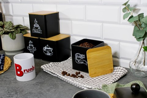ZESTAW 4 POJEMNIKÓW KAWA HERBATA CUKIER SÓL BRUNBESTE BB-4263 (NAPISY PL) ZESTAW 4 POJEMNIKÓW KAWA HERBATA CUKIER SÓL BRUNBESTE BB-4263 (NAPISY PL)