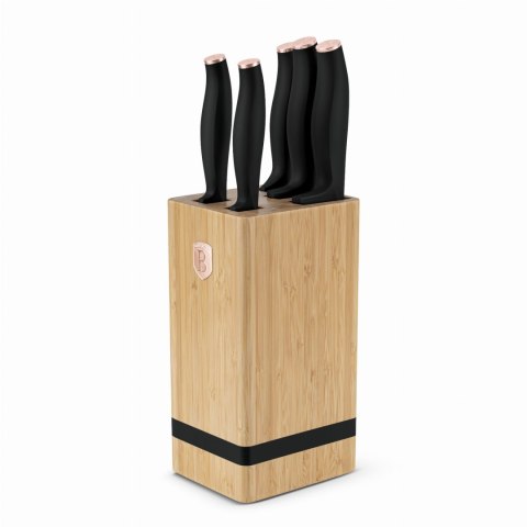 ZESTAW NOŻY W BLOKU BAMBUSOWYM 6-ELE BERLINGER HAUS BLACK ROSE BH-2970