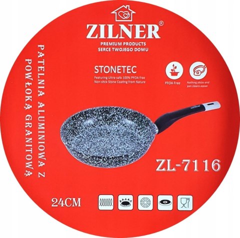 PATELNIA 24CM MARMUROWO-CERAMICZNA ZILNER ZL-7116 PATELNIA 24CM MARMUROWO-CERAMICZNA ZILNER ZL-7116