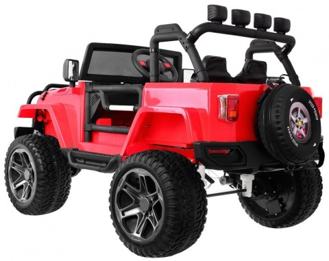 Auto terenowe typu jeep Monster 4x4 dla dzieci Czerwony + Pilot + Regulacja siedzenia + MP3 LED + Bagażnik + Plecak Auto terenowe typu jeep Monster 4x4 dla dzieci Czerwony + Pilot + Regulacja siedzenia + MP3 LED + Bagażnik + Plecak