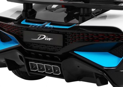 Bugatti Divo Autko na akumulator dla dzieci Biały + Pilot + EVA + Wolny Start + LED MP3 Bugatti Divo Autko na akumulator dla dzieci Biały + Pilot + EVA + Wolny Start + LED MP3
