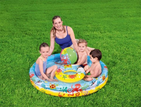 Dmuchany Basen 3w1 dla dzieci 122x20cm Tropikalny BESTWAY + Kółko do pływania + Piłka plażowa Dmuchany Basen 3w1 dla dzieci 122x20cm Tropikalny BESTWAY + Kółko do pływania + Piłka plażowa