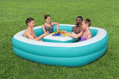 Dmuchany Basen dla rodziny 218x218x48 BESTWAY + Pływający Stolik Wyspa na napoje Dmuchany Basen dla rodziny 218x218x48 BESTWAY + Pływający Stolik Wyspa na napoje