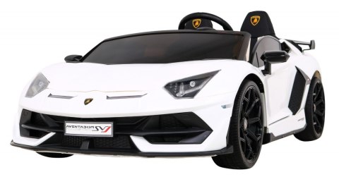 Lamborghini SVJ DRIFT dla 2 dzieci Biały + Funkcja driftu + Pilot + MP3 LED + Wolny Start Lamborghini SVJ DRIFT dla 2 dzieci Biały + Funkcja driftu + Pilot + MP3 LED + Wolny Start