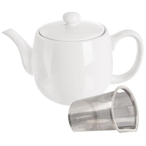 Dzbanek z zaparzaczem do herbaty porcelanowy biały MONA 700 ml Dzbanek z zaparzaczem do herbaty porcelanowy biały MONA 700 ml