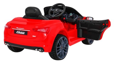 Maserati Ghibli na akumulator dla dzieci Czerwony + Pilot + Wolny Start + EVA + MP3 USB + LED