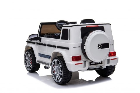 Mercedes AMG G63 dla dzieci Biały + Pilot + MP3 LED + Wolny Start + EVA + Pasy Mercedes AMG G63 dla dzieci Biały + Pilot + MP3 LED + Wolny Start + EVA + Pasy