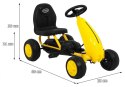 Pierwszy Gokart na pedały dla najmłodszych Żółty + Napęd łańcuchowy + Koła z gumą Pierwszy Gokart na pedały dla najmłodszych Żółty + Napęd łańcuchowy + Koła z gumą