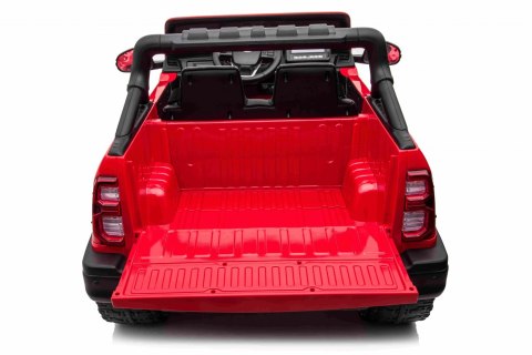 Toyota Hilux na akumulator dla dzieci Czerwony + Napęd 4x4 + Pilot + 2 bagażniki + Radio MP3 + LED