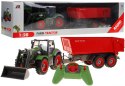 Traktor z koparką i przyczepą dla dzieci 3+ Zdalnie sterowany + Ruchome elementy Zielono-czerwony Traktor z koparką i przyczepą dla dzieci 3+ Zdalnie sterowany + Ruchome elementy Zielono-czerwony