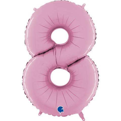 Balon Foliowy Cyfra 8 Różowa Pastel Pink, 66 cm Grabo Balon Foliowy Cyfra 8 Różowa Pastel Pink, 66 cm Grabo