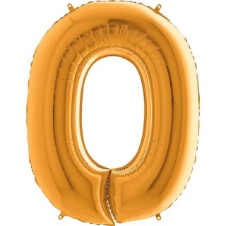 Balon foliowy Cyfra 0 Złota - 102 cm Grabo