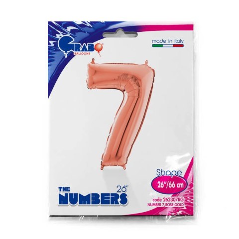 Balon foliowy Cyfra 7 Rose Gold - 66 cm Grabo Balon foliowy Cyfra 7 Rose Gold - 66 cm Grabo