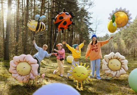 Balon foliowy Kwiatek, Stokrotka - rumiany różowy, 104x104 cm Balon foliowy Kwiatek, Stokrotka - rumiany różowy, 104x104 cm