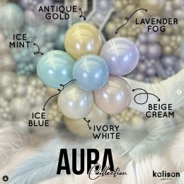 Balony lateksowe Kalisan AURA Ice Blue, niebieskie, 60cm, 2szt.