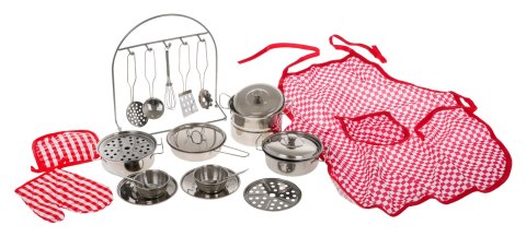 Zestaw metalowych Garnków dla dzieci 3+ Akcesoria 23 el. + Zastawa + Przybory kuchenne + Fartuszek kucharza Zestaw metalowych Garnków dla dzieci 3+ Akcesoria 23 el. + Zastawa + Przybory kuchenne + Fartuszek kucharza