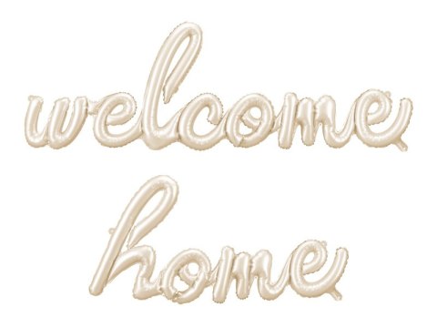 Balon foliowy napis "Welcome Home" - cappuccino, beżowy, 335x71 cm Balon foliowy napis "Welcome Home" - cappuccino, beżowy, 335x71 cm